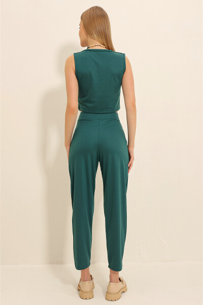 Women's Walnut Green High Waist Carrot Pants ALC-X11148 - 10