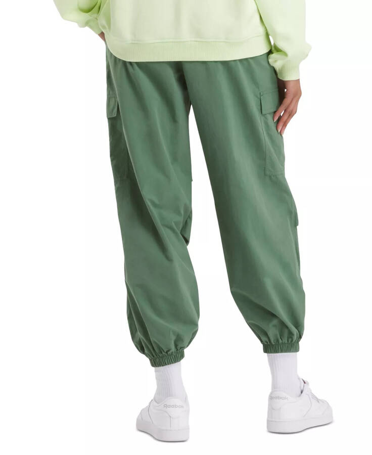 Women's Wardrobe Essentials Drawstring-Waist Cargo Pants Escape Green - 2