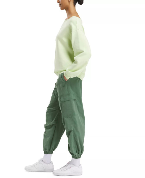 Women's Wardrobe Essentials Drawstring-Waist Cargo Pants Escape Green - 3