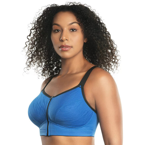 Women's Wave Wire-free Zip Front Sports Bra Nautical blue - 3