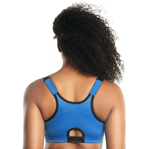 Women's Wave Wire-free Zip Front Sports Bra Nautical blue - 5