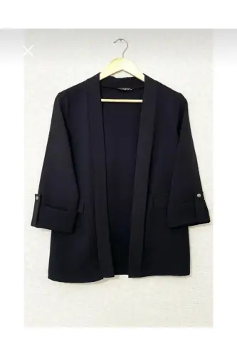 Women's Wear Striped Black Jacket-Black1 