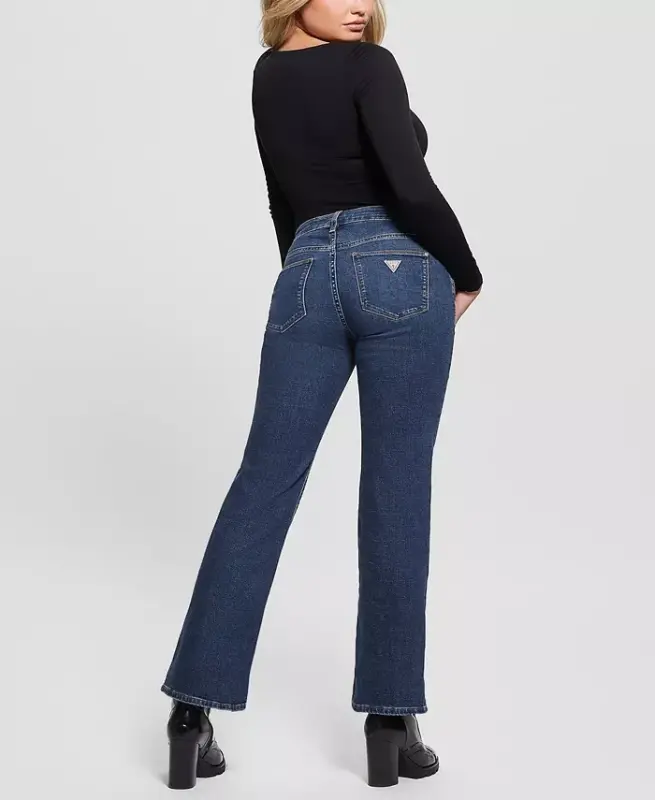 Women's Whiskered Faded-Front Bootcut Denim Jeans-Element Wash - 2