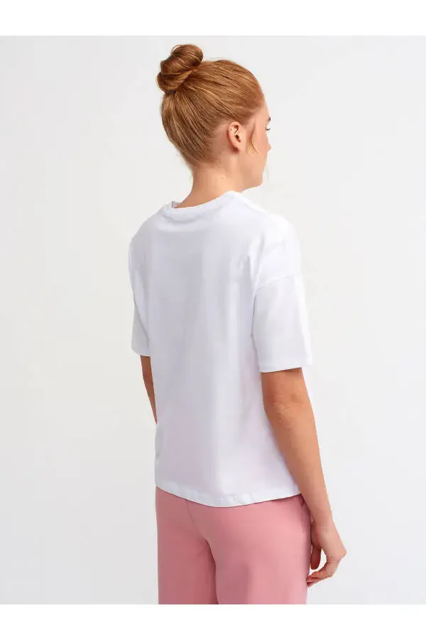 Women's White Basic T-shirt 3683 - 4