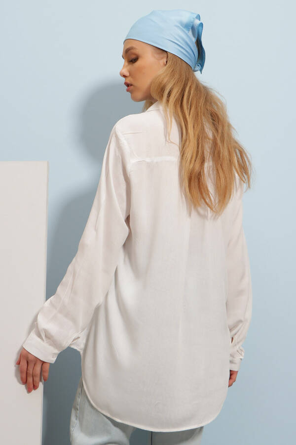 Women's White Basic Woven Shirt ALC-X5442 - 4