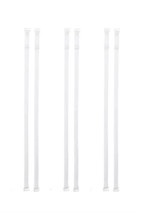 Women's White Bra Straps 3-Pack Adjustable Non-Slip - 1