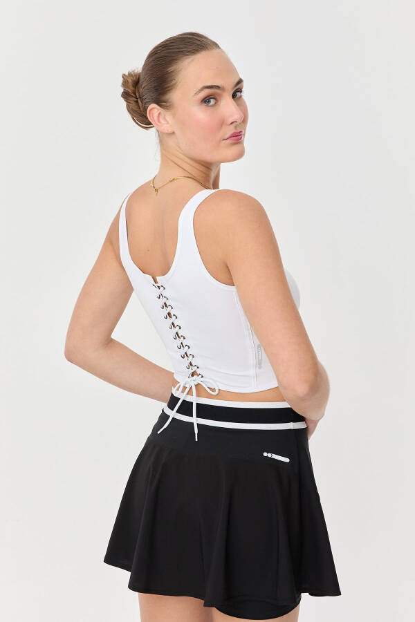 Women's White Crop Top with Tie Back 0080 - 41