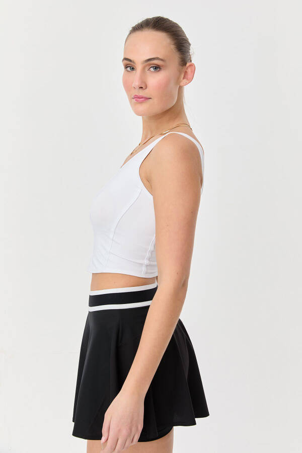 Women's White Crop Top with Tie Back 0080 - 45