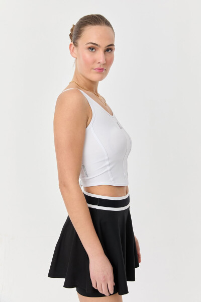 Women's White Crop Top with Tie Back 0080 - 46