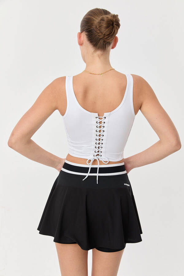 Women's White Crop Top with Tie Back 0080 - 47