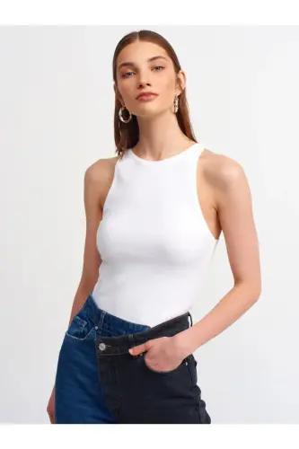 Women's White Halter Neck T-Shirt 