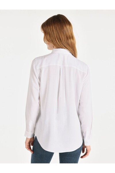 Women's White Long Sleeve Shirt - 2