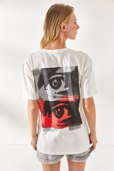 Women's White Losduques Front Back Printed T-Shirt TSH-19000726 - 5