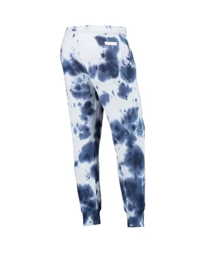 Women's White, Navy New England Patriots Melody Tie-Dye Jogger Pants - DKNY (1)