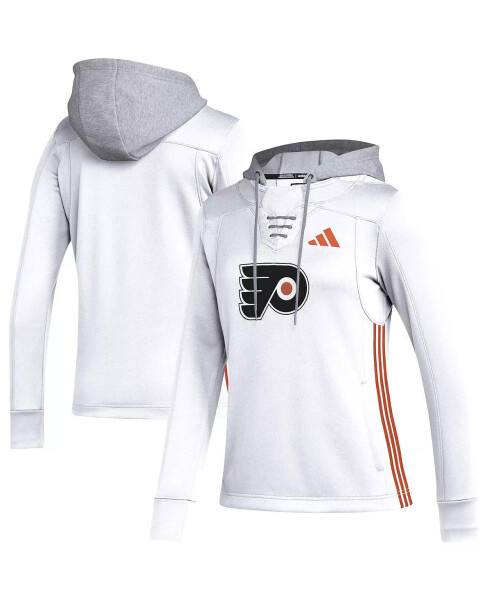 Women's White Philadelphia Flyers Refresh Skate Lace AEROREADY Pullover Hoodie White - 1