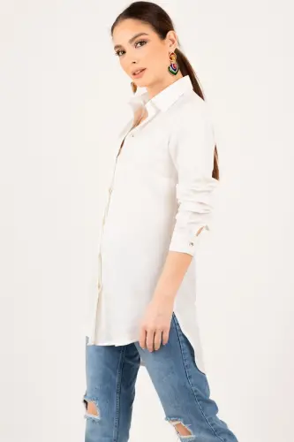 Women's White Tunic Shirt ARM-19Y001003 - ARMONIKA (1)