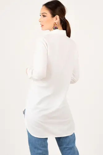 Women's White Tunic Shirt ARM-19Y001003 - 3