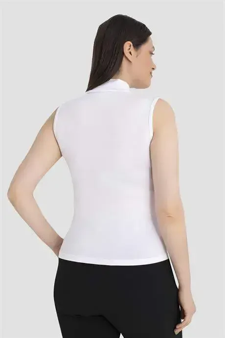 Women's White Turtleneck 2-Piece Sleeveless Bodysuit - 5