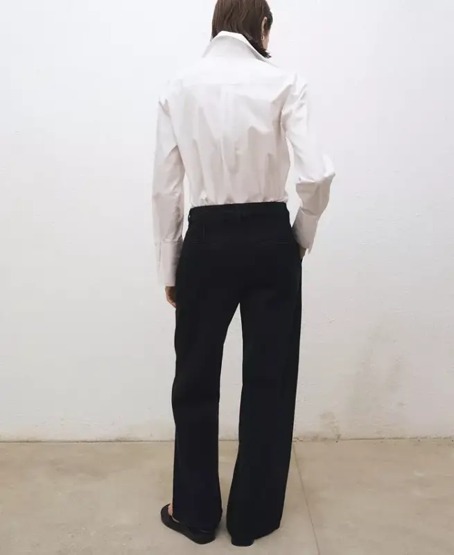 Women's Wide-Leg Pleated Jeans - 5