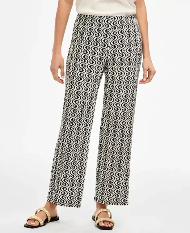 Women's Wide-Leg Pull-On Pants, Regular & Short Lengths, Created for Modazone - Deep Black Wave - 2