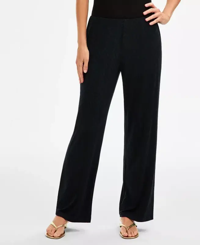 Women's Wide-Leg Pull-On Pants, Regular & Short Lengths, Created for Modazone - Navy Wave - 2