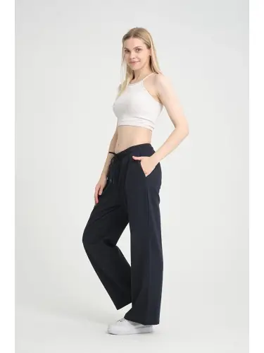 Women's Wide Leg Sweatpants SPR24EA88-Navy Blue - LC WAIKIKI (1)