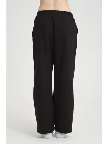 Women's Wide Leg Sweatpants SPR24EA88-Navy Blue - 5