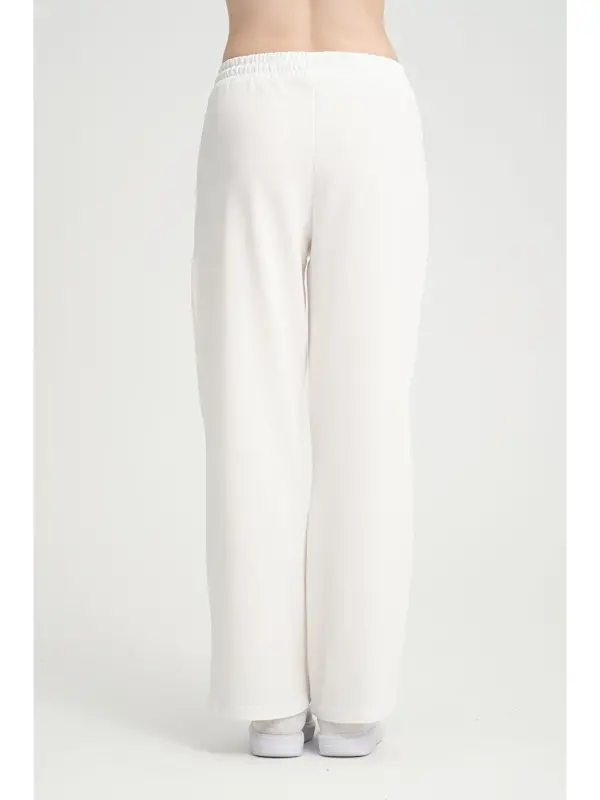 Women's Wide Leg Thin Sweatpants SPR24EAK88-Ecru - 5