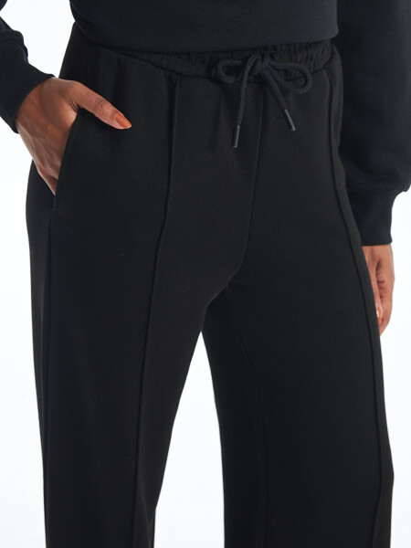 Women's Wide Leg Tracksuit Bottoms with Elastic Waistband - 9