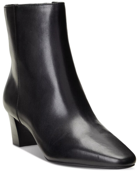 Women's Willa Square-Toe Dress Booties Black Leather - 1