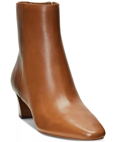 Women's Willa Square-Toe Dress Booties Deep Saddle Tan Leather - 1