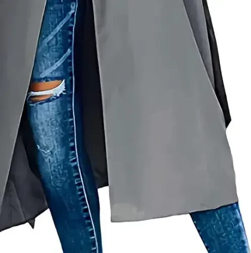 Women's Windproof Trench Coat Notched Lapel Double Breasted Long Overcoat Casual Fall Winter Windbreaker Outerwear - 4