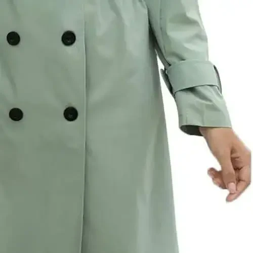Women's Windproof Trench Coat Notched Lapel Double Breasted Long Overcoat Casual Fall Winter Windbreaker Outerwear - 5