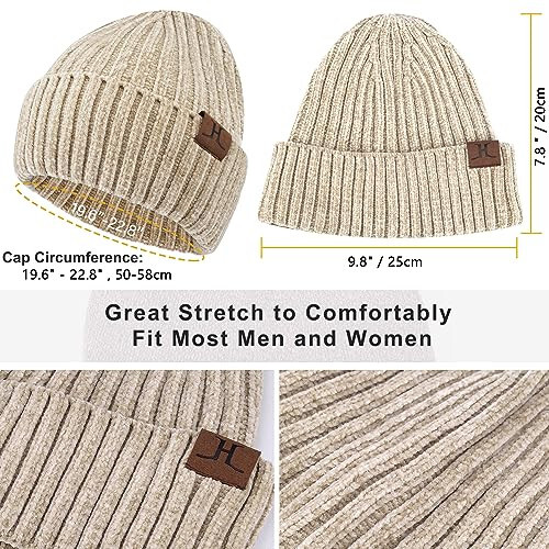 Women's Winter Knit Warm Hat Beanie + Long Scarf + Touch Screen Gloves Set - 2