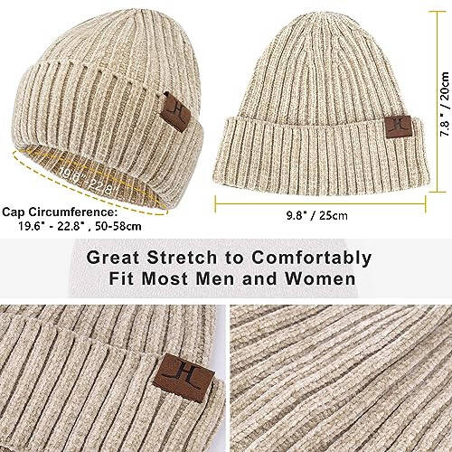 Women's Winter Knit Warm Hat Beanie + Long Scarf + Touch Screen Gloves Set - 2