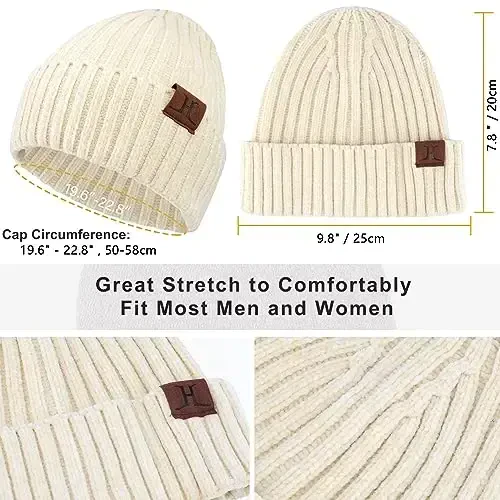 Womens Winter Knit Warm Hat Beanie Long Scarf Touch Screen Gloves Set Skull Caps Neck Scarves for Women - 2