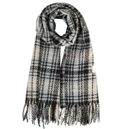 Women's Winter Scarf Large Warm Shawl Classic Tassel Plaid Oversized Scarves Thick Wraps - 1