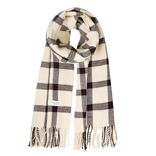 Women's Winter Scarf Large Warm Shawl Classic Tassel Plaid Oversized Scarves Thick Wraps 