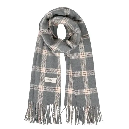 Women's Winter Scarf Large Warm Shawl Classic Tassel Plaid Oversized Scarves Thick Wraps 