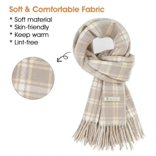 Women's Winter Scarf Large Warm Shawl Wraps Plaid Oversized Thick Scarves - WOMEN'S (1)