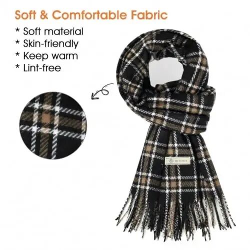 Women's Winter Scarf Large Warm Shawl Wraps Plaid Oversized Thick Scarves - WOMEN'S (1)