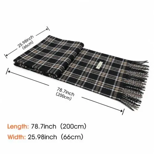Women's Winter Scarf Large Warm Shawl Wraps Plaid Oversized Thick Scarves - 4