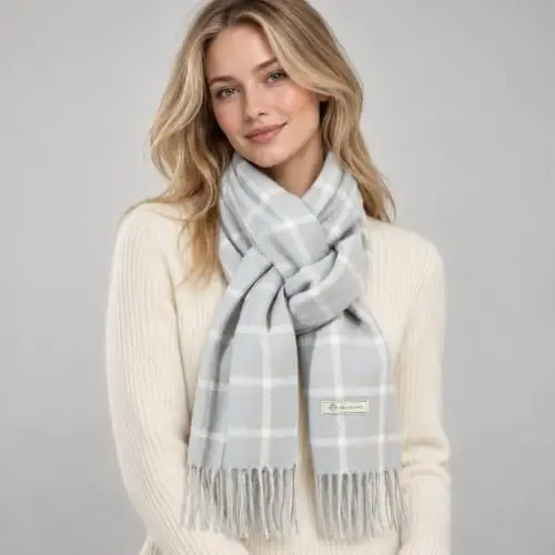 Women's Winter Scarf Large Warm Shawl Wraps Plaid Oversized Thick Scarves - 6