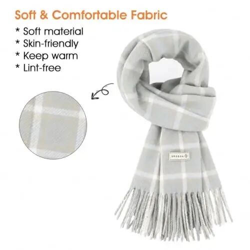 Women's Winter Scarf Large Warm Shawl Wraps Plaid Oversized Thick Scarves - WOMEN'S (1)