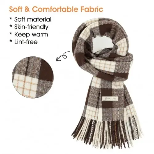 Women's Winter Scarf Large Warm Shawl Wraps Plaid Oversized Thick Scarves - WOMEN'S (1)