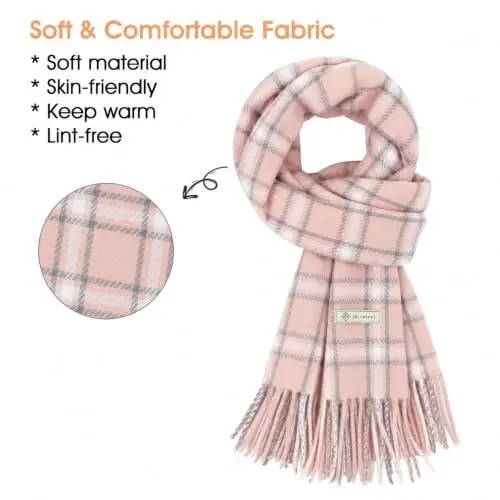 Women's Winter Scarf Large Warm Shawl Wraps Plaid Oversized Thick Scarves - WOMEN'S (1)