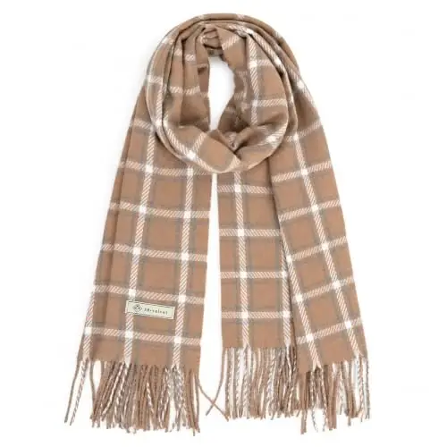 Women's Winter Scarf Large Warm Shawl Wraps Plaid Oversized Thick Scarves - 1