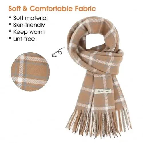 Women's Winter Scarf Large Warm Shawl Wraps Plaid Oversized Thick Scarves - WOMEN'S (1)
