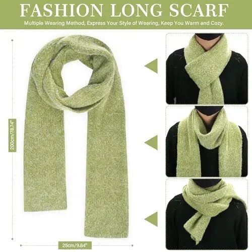 Womens Winter Warm Knit Beanie Hat Touchscreen Gloves Long Neck Scarf Set with Fleece Lined Skull Caps Gifts for Women - 4