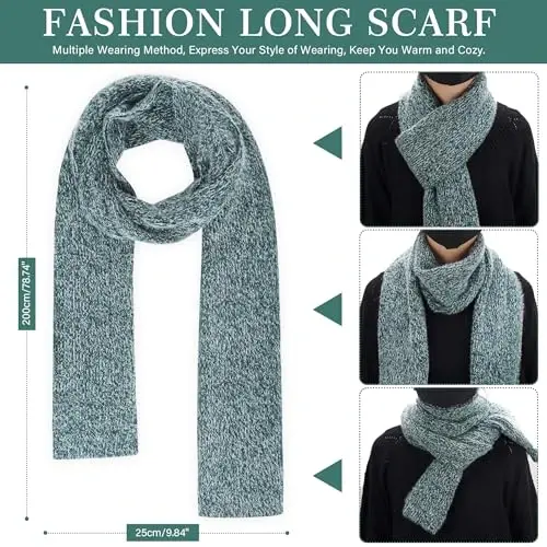 Womens Winter Warm Knit Beanie Hat Touchscreen Gloves Long Neck Scarf Set with Fleece Lined Skull Caps Gifts for Women - 4